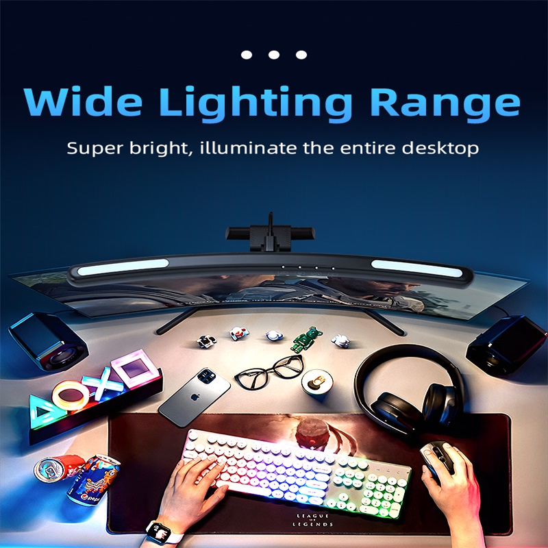 Barra de luz curvada para moni - Esports Gaming Monitor avaliação e preço