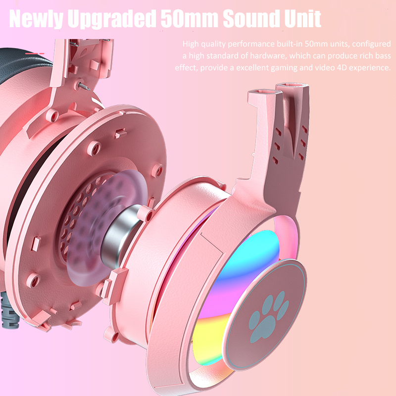 Cute Cat Ear Gaming Headphones - Esports Gaming Monitor avaliação e preço